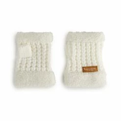 Women's Koolaburra By UGG Sherpa Knit Fingerless Gloves Ivory -Koolaburra shop unnamed file 1102