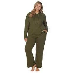 Plus Size Koolaburra By UGG Sweater Knit Pajama Top & Wide Leg Pajama Pants Set Olive -Koolaburra shop unnamed file 1320