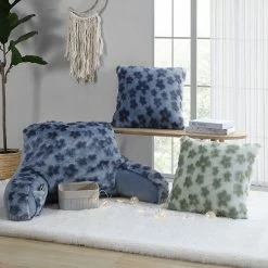 Koolaburra By UGG Fleur Faux Fur Throw Pillow Aqua Gray -Koolaburra shop unnamed file 1360