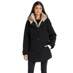 Women's Koolaburra By UGG Faux-Fur Hood Inner-Vest Puffer Coat Olive -Koolaburra shop unnamed file 207