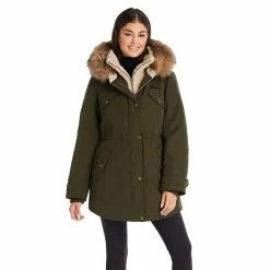 Women's Koolaburra By UGG Faux-Fur Hood Inner-Vest Puffer Coat Olive -Koolaburra shop unnamed file 208