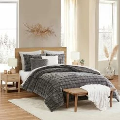 Koolaburra By UGG Izzel Faux Fur Comforter Set With Shams Cocoa Gray -Koolaburra shop unnamed file 346