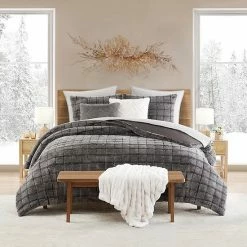 Koolaburra By UGG Izzel Faux Fur Comforter Set With Shams Cocoa Gray -Koolaburra shop unnamed file 350