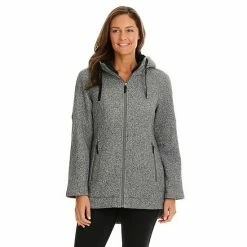 Women's Koolaburra By UGG Hooded Fleece Coat Salt Pepper