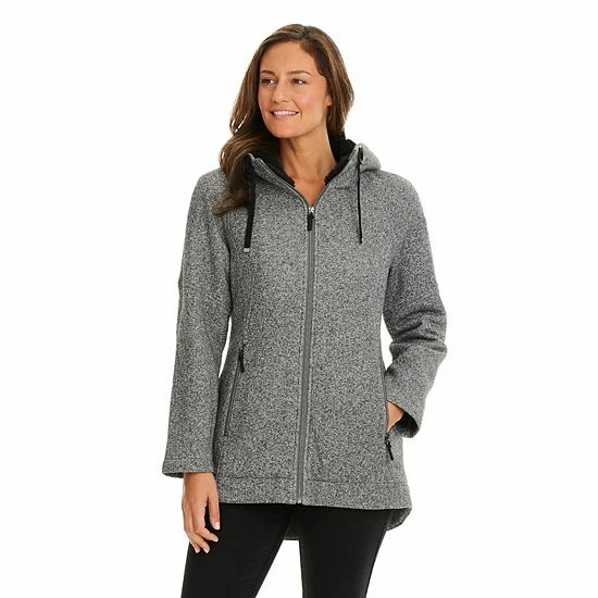 Women's Koolaburra By UGG Hooded Fleece Coat Salt Pepper 4 Women's Koolaburra By UGG Hooded Fleece Coat Salt Pepper - Image 4