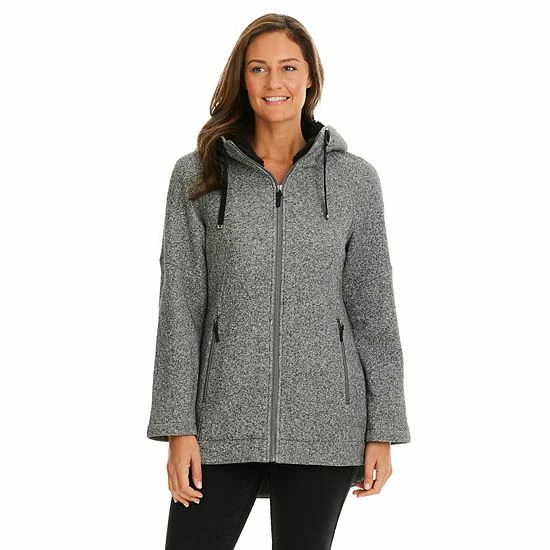 Women's Koolaburra By UGG Hooded Fleece Coat Salt Pepper 7 Women's Koolaburra By UGG Hooded Fleece Coat Salt Pepper - Image 7