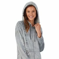 Women's Koolaburra By UGG Plush Hooded Zip Robe With Kangaroo Pocket Old Rose -Koolaburra shop unnamed file 483