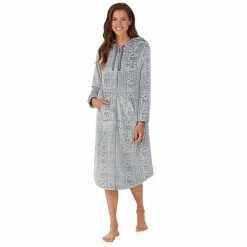 Women's Koolaburra By UGG Plush Hooded Zip Robe With Kangaroo Pocket Old Rose -Koolaburra shop unnamed file 486
