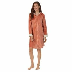 Women's Koolaburra By UGG Plush Hooded Zip Robe Cafe Creme -Koolaburra shop unnamed file 505