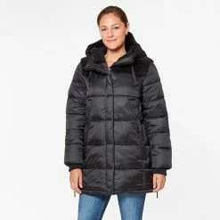 Women's Koolaburra By UGG Hooded Mixed-Media Puffer Jacket Birch -Koolaburra shop unnamed file 674