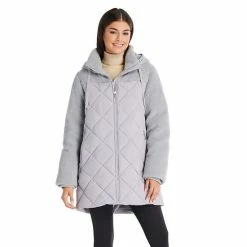 Women's Koolaburra By UGG Mixed-Media Puffer Coat Cloud Blue