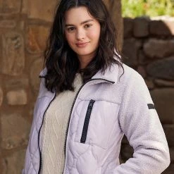 Women's Koolaburra By UGG Mixed-Media Fleece Jacket Lilac -Koolaburra shop unnamed file 868