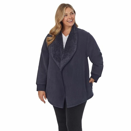 Plus Size Koolaburra by UGG Microfleece & Sherpa Open Cardigan Black Plus Size Koolaburra By UGG Microfleece & Sherpa Open Cardigan Black -Koolaburra shop unnamed file 975
